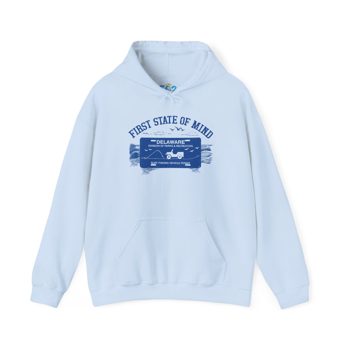 Delaware First State Surf Fishing Hoodie Light Color