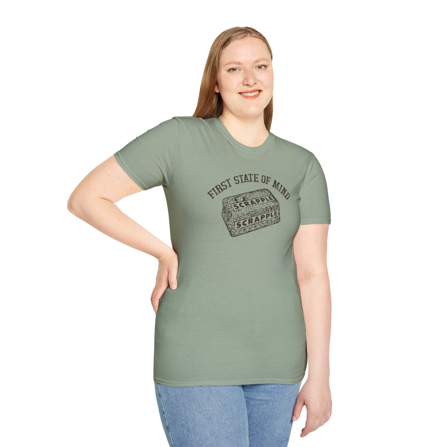 Delaware First State of Mind Scrapple Crew Neck Tee Shirt