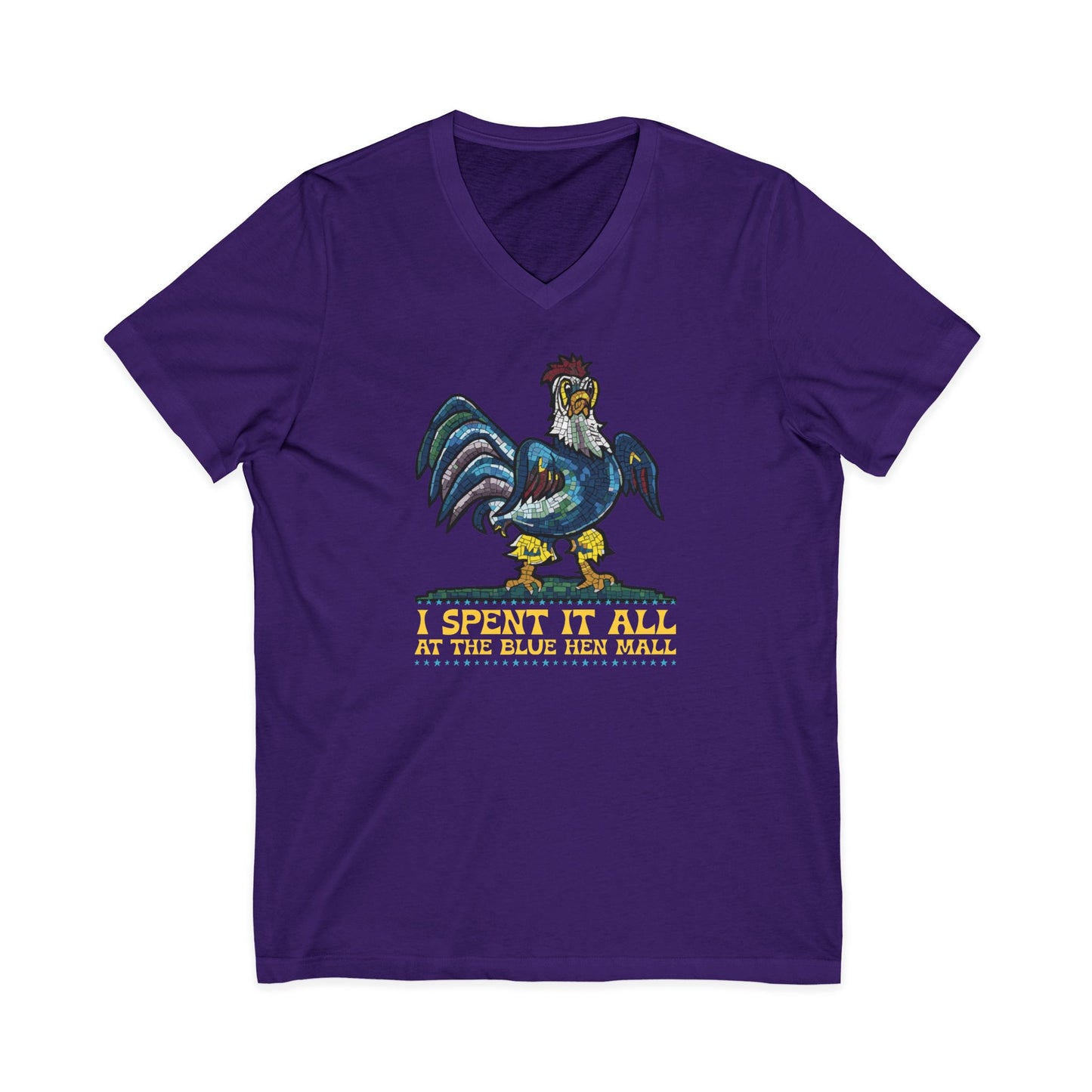 "Spent it All" Delaware Blue Hen Mall V-Neck Tee