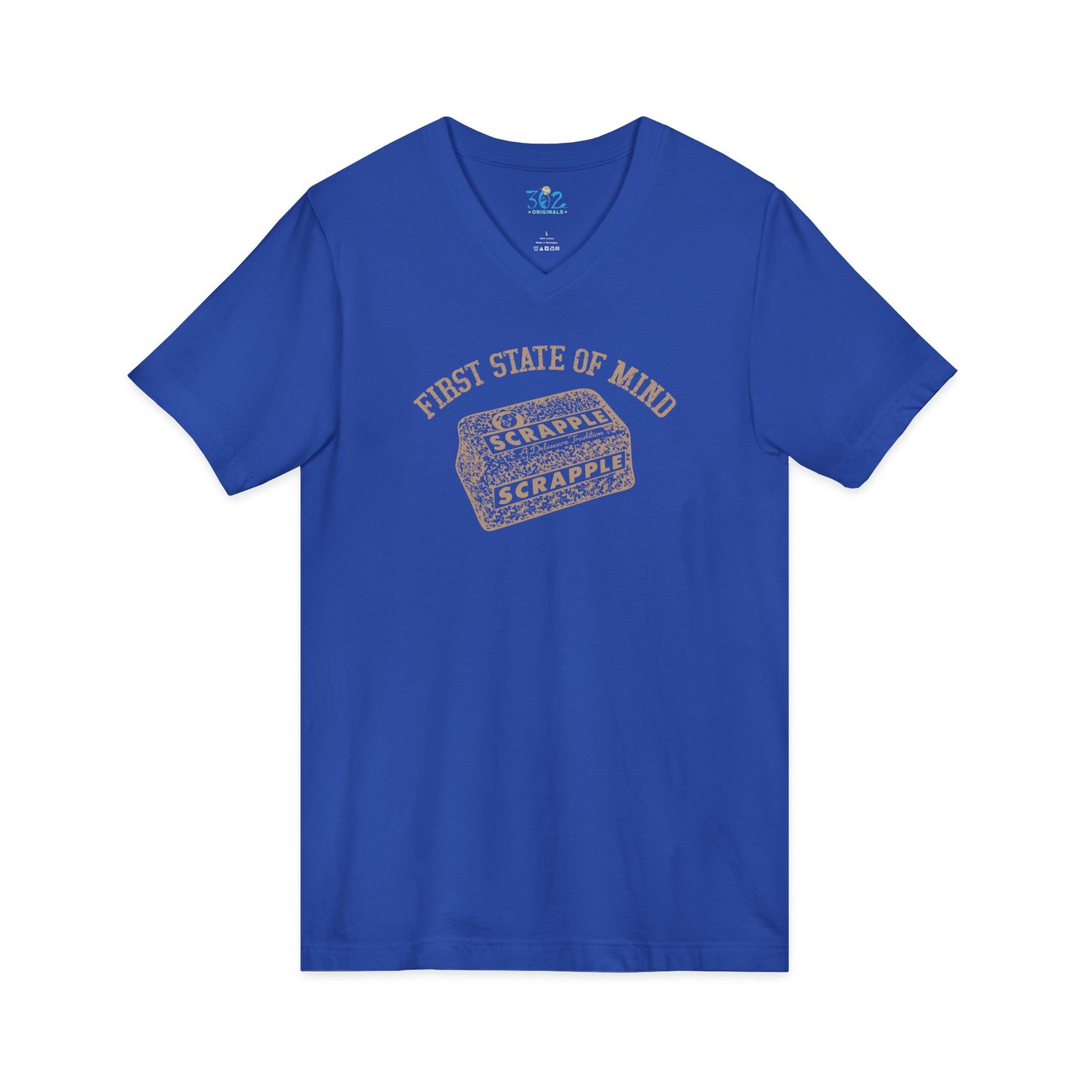 Delaware First State of Mind Scrapple Unisex V neck T shirt