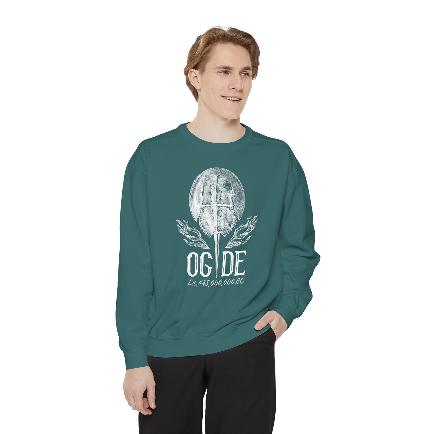 OG DE Delaware Horse Shoe Crab Unisex Garment-Dyed Sweatshirt