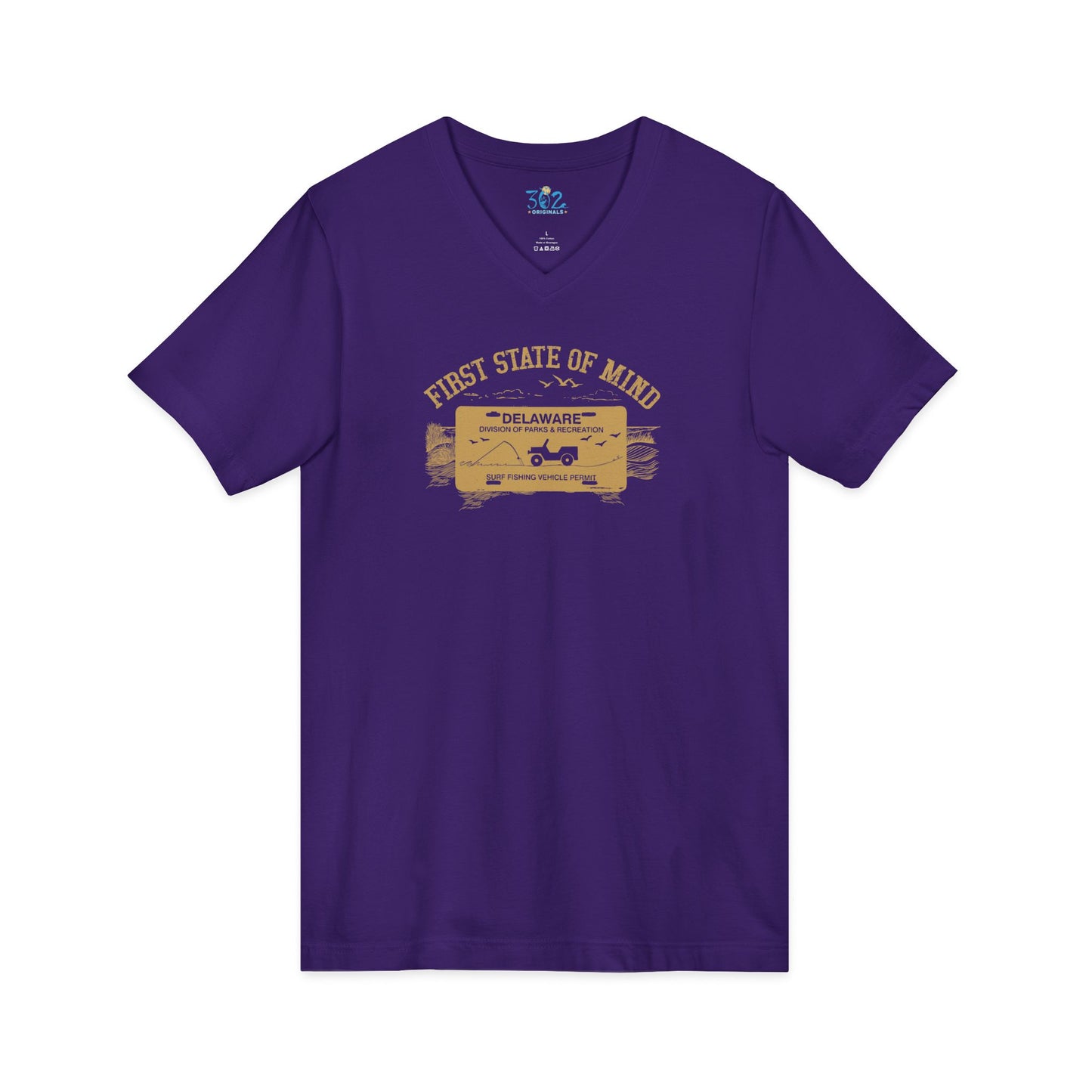 Delaware First State Surf Fishing Unisex V neck