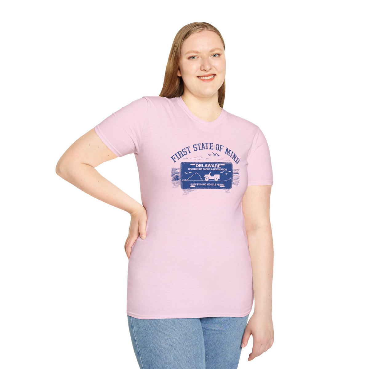 Delaware First State of Mind Surf Fishing Crew Neck Tee