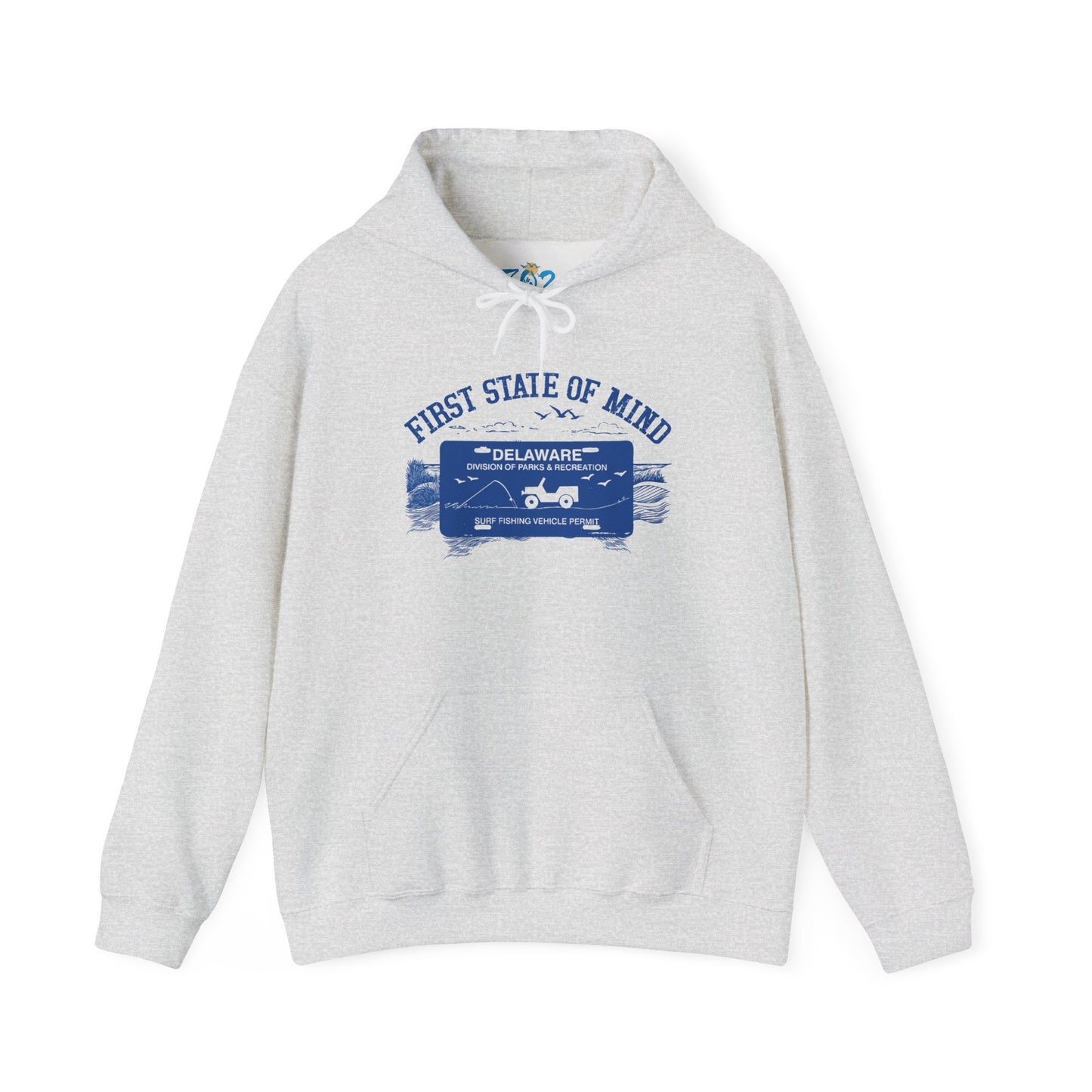 Delaware First State Surf Fishing Hoodie Light Color