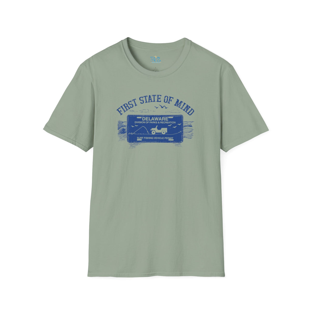 Delaware First State of Mind Surf Fishing Crew Neck Tee