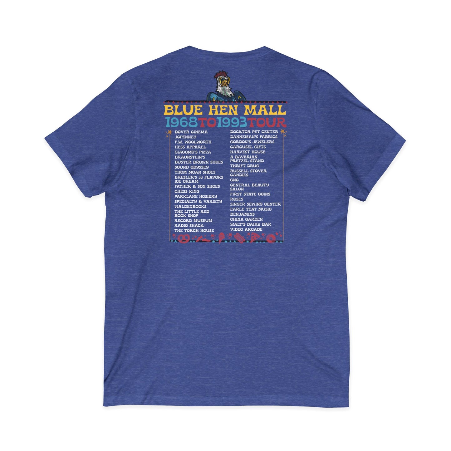 Where We Use To Roost - Delaware Blue Hen Mall Tour V-Neck Tee