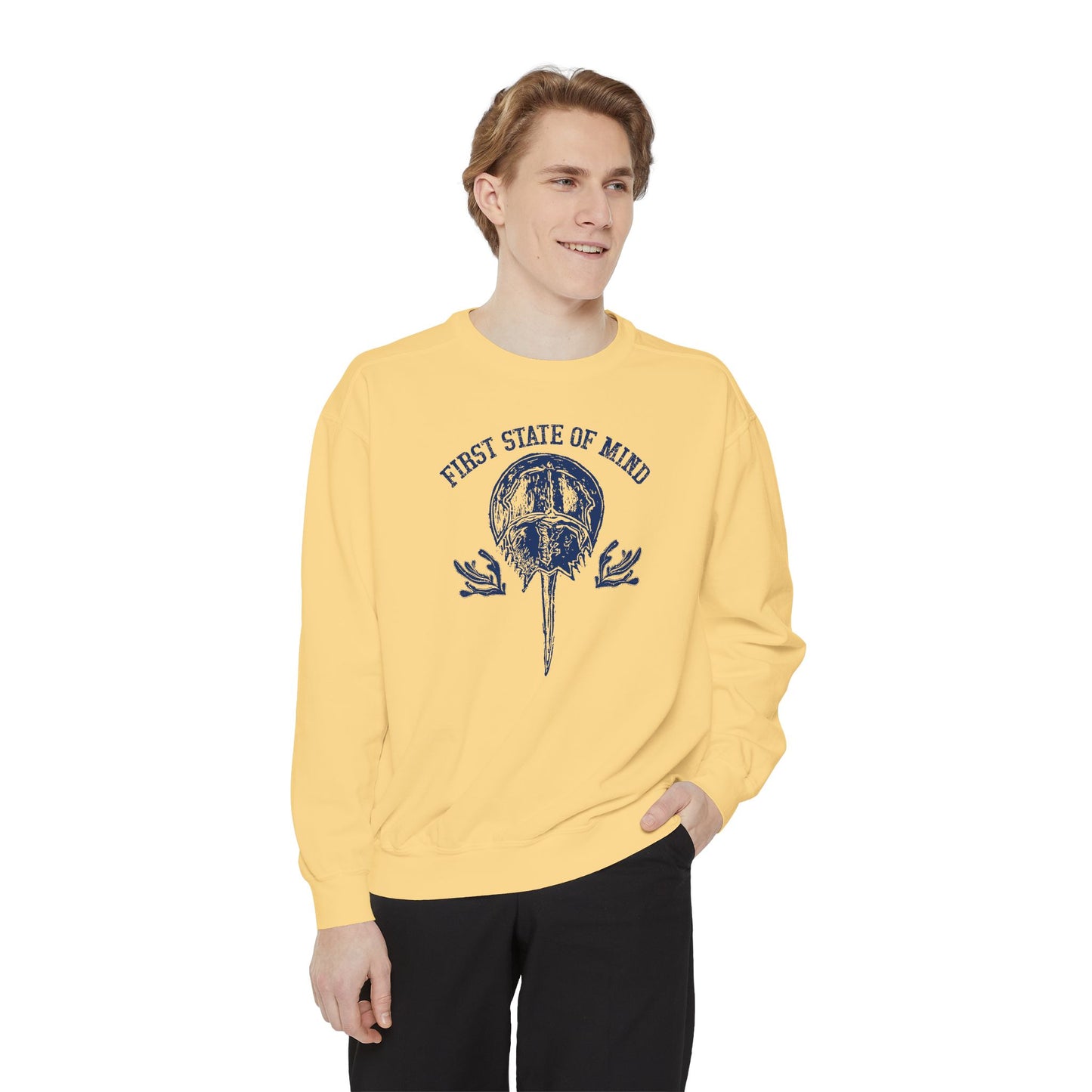 Horse Shoe Crab First State of Mind Unisex Garment-Dyed Sweatshirt