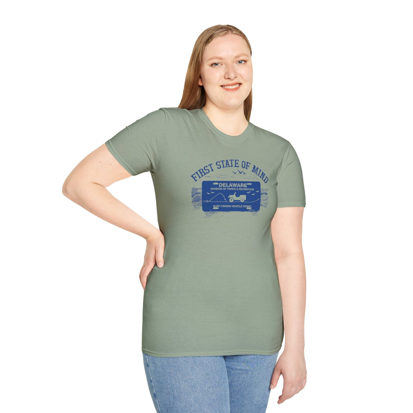 Delaware First State of Mind Surf Fishing Crew Neck Tee