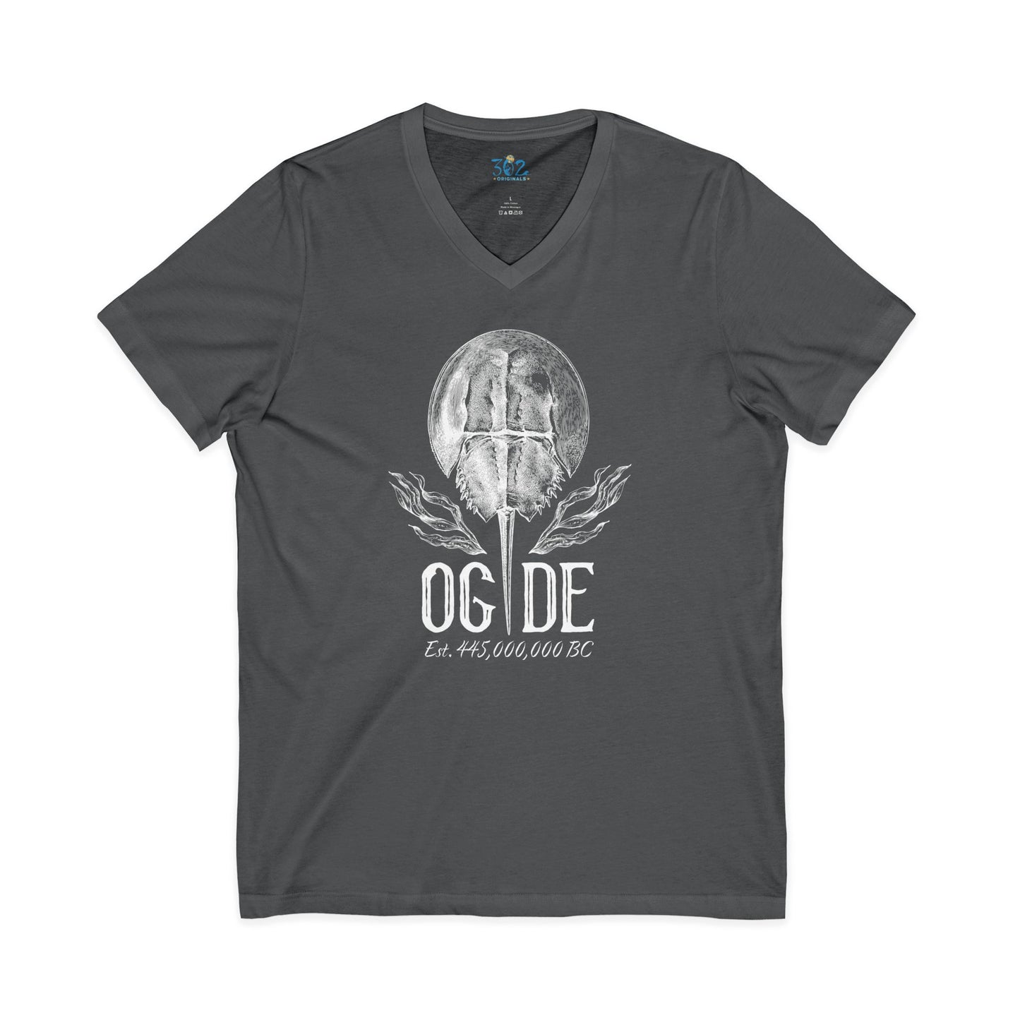 OG DE Horse Shoe Crab V-Neck Tee front