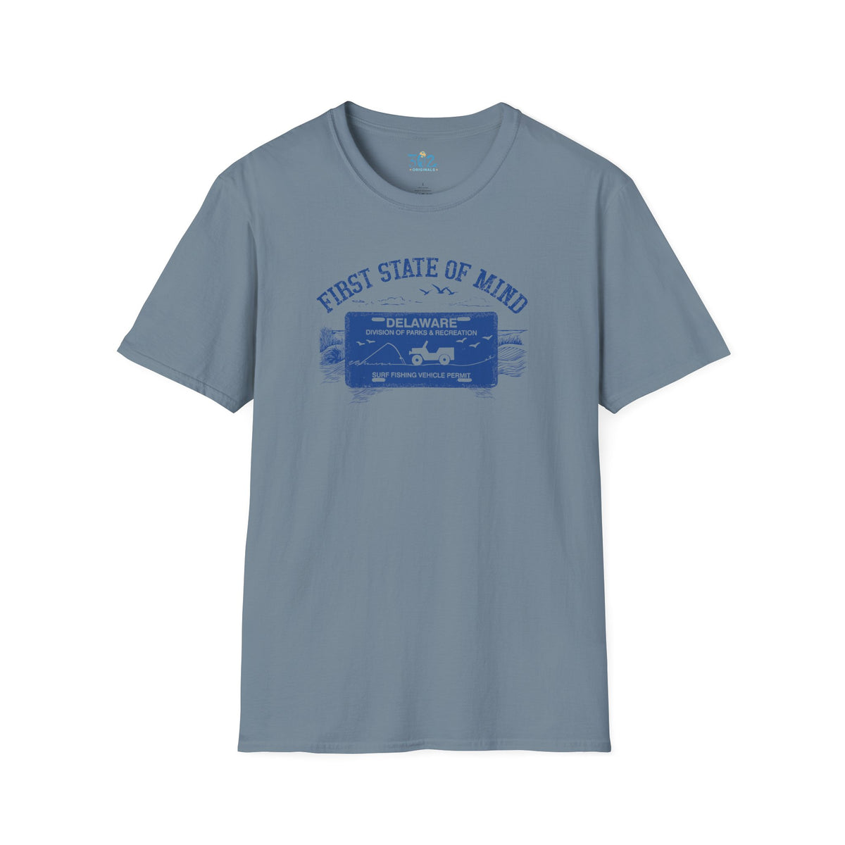 Delaware First State of Mind Surf Fishing Crew Neck Tee
