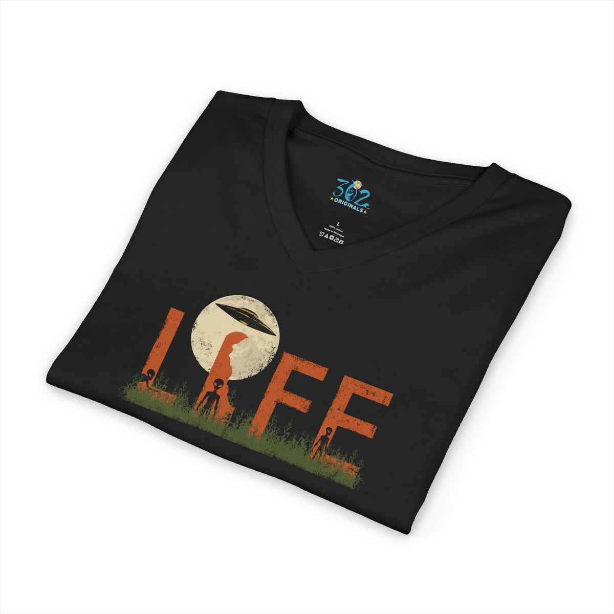 Delaware Alien LIFE V-Neck T-Shirt | First State of Mind