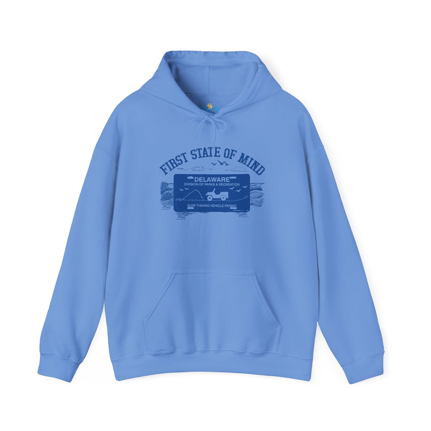 Delaware First State Surf Fishing Hoodie Light Color