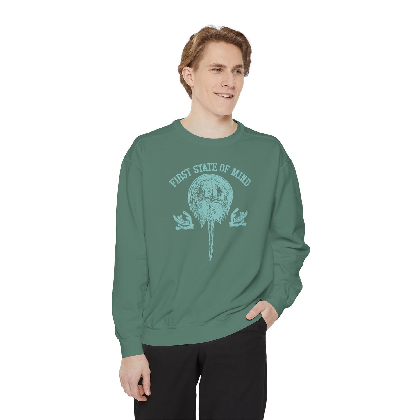Horse Shoe Crab First State of Mind Unisex Garment-Dyed Sweatshirt