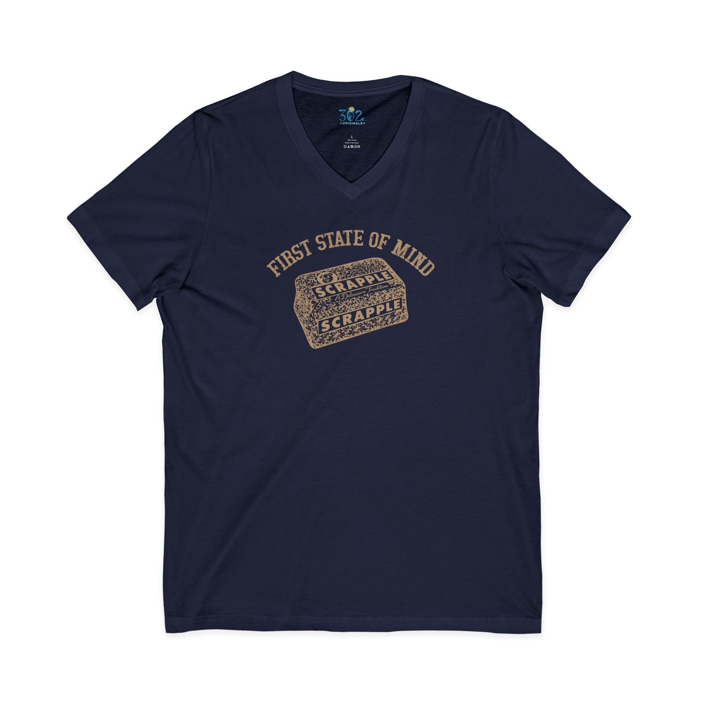Delaware First State of Mind Scrapple Unisex V neck T shirt