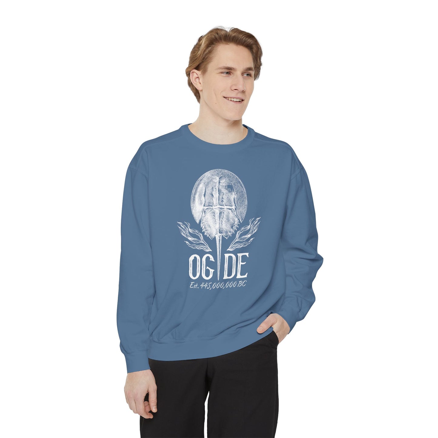 OG DE Delaware Horse Shoe Crab Unisex Garment-Dyed Sweatshirt
