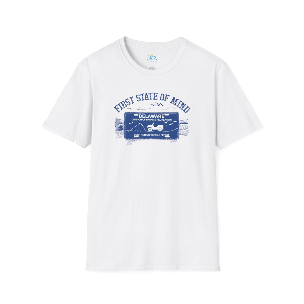 Delaware First State of Mind Surf Fishing Crew Neck Tee