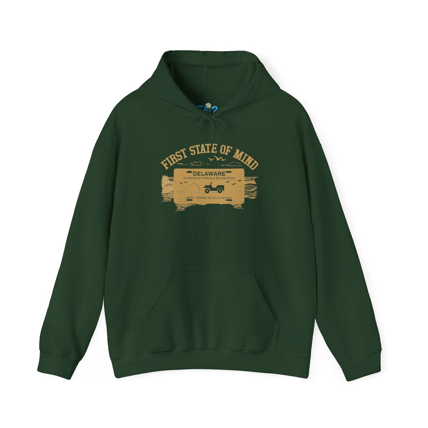 Delaware First State of Mind Surf Fishing Hoodie Dark