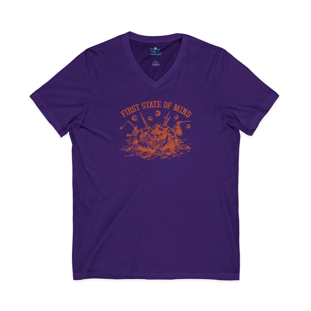 Delaware First State of Mind Pumpkin Chunkin Unisex V neck