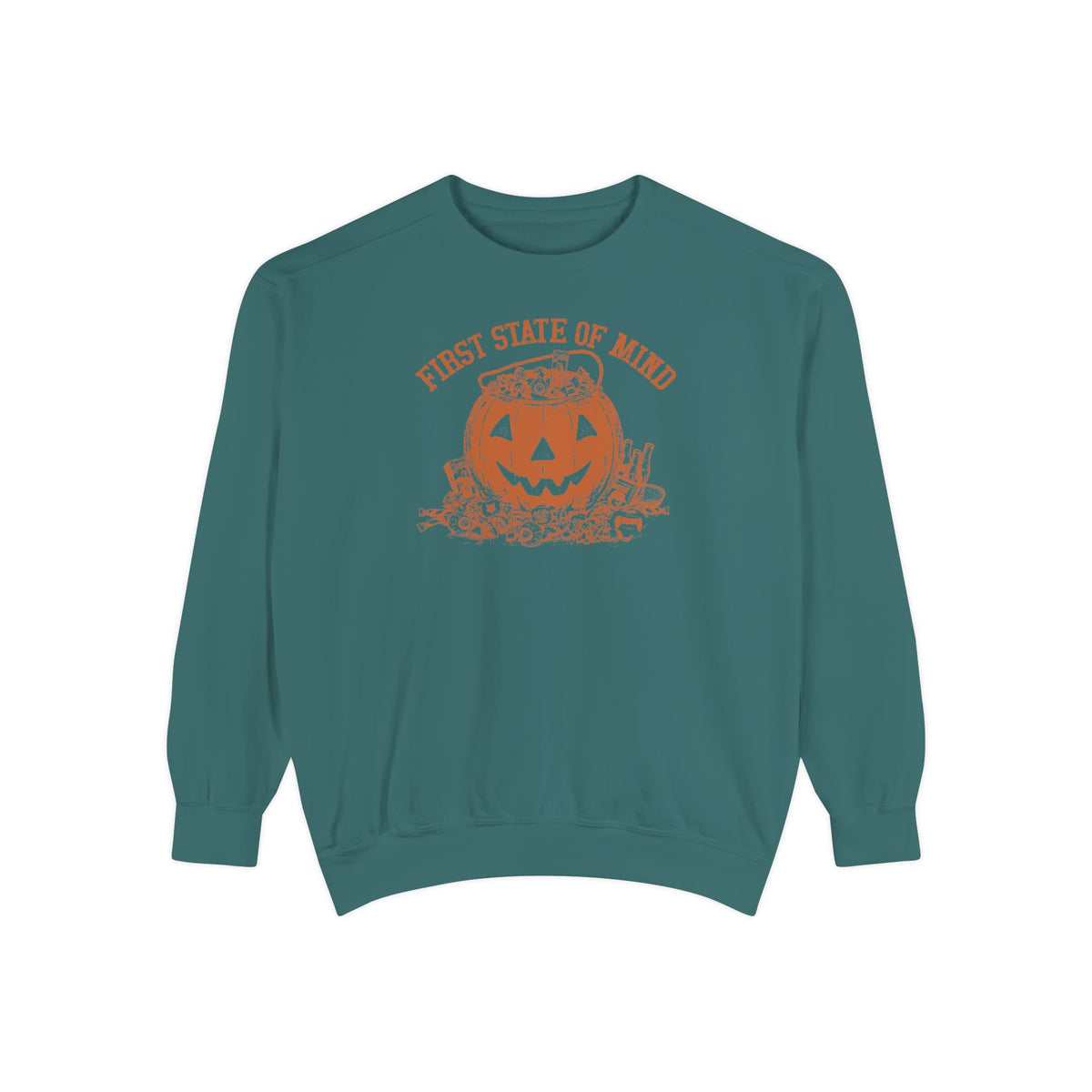 First State of Mind Halloween Pumpkin & Candy Sweat Shirt | 302 Originals