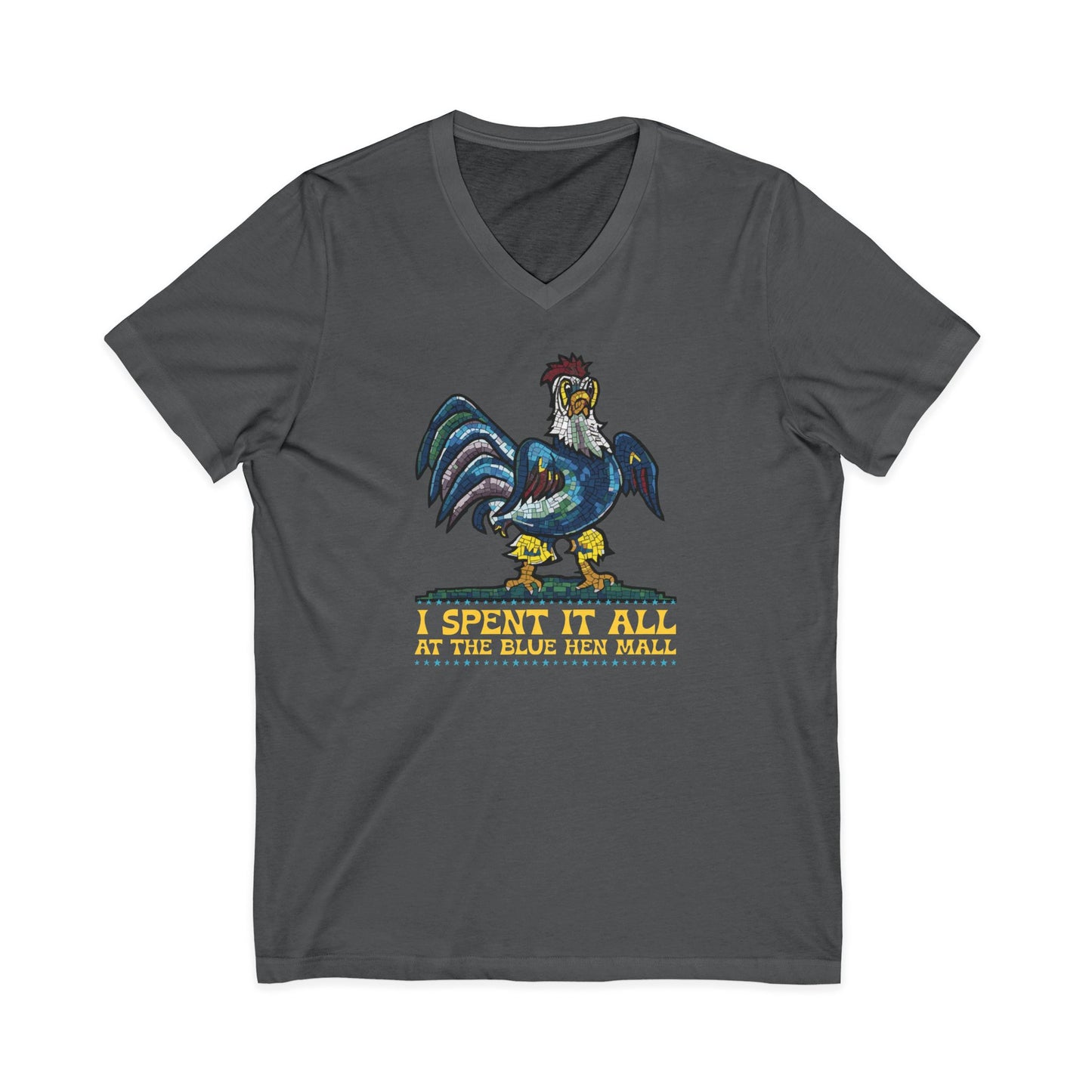 "Spent it All" Delaware Blue Hen Mall V-Neck Tee