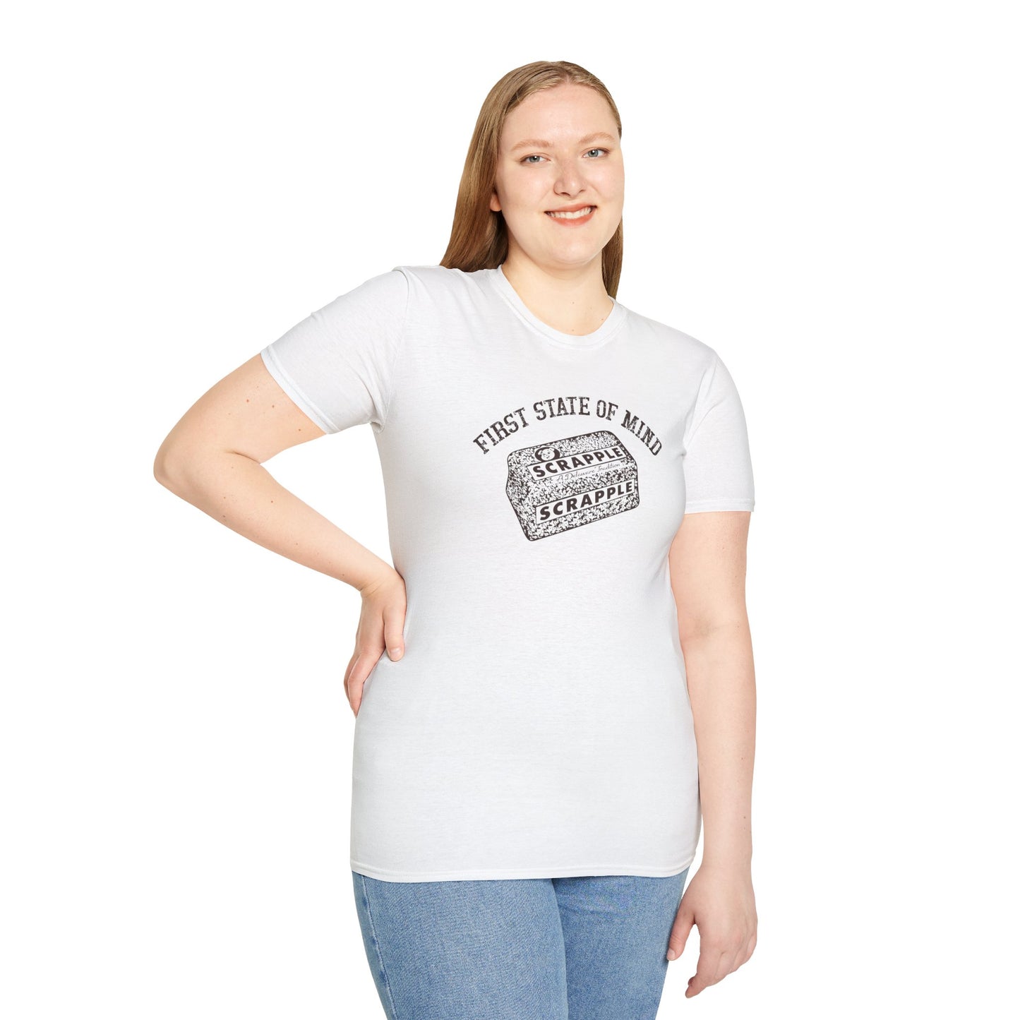 Delaware First State of Mind Scrapple Crew Neck Tee Shirt