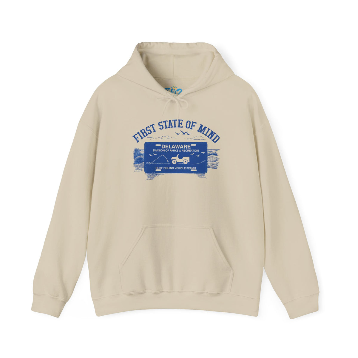 Delaware First State Surf Fishing Hoodie Light Color