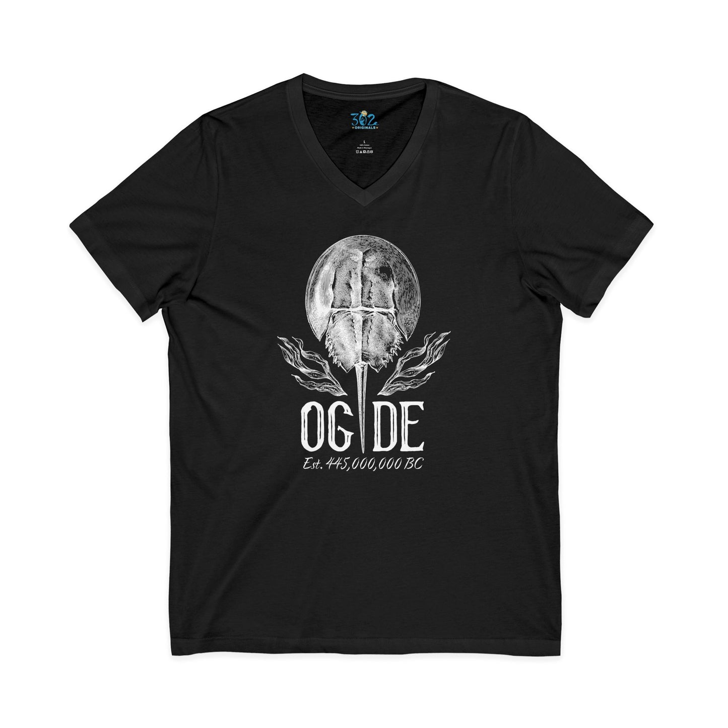 OG DE Horse Shoe Crab V-Neck Tee front