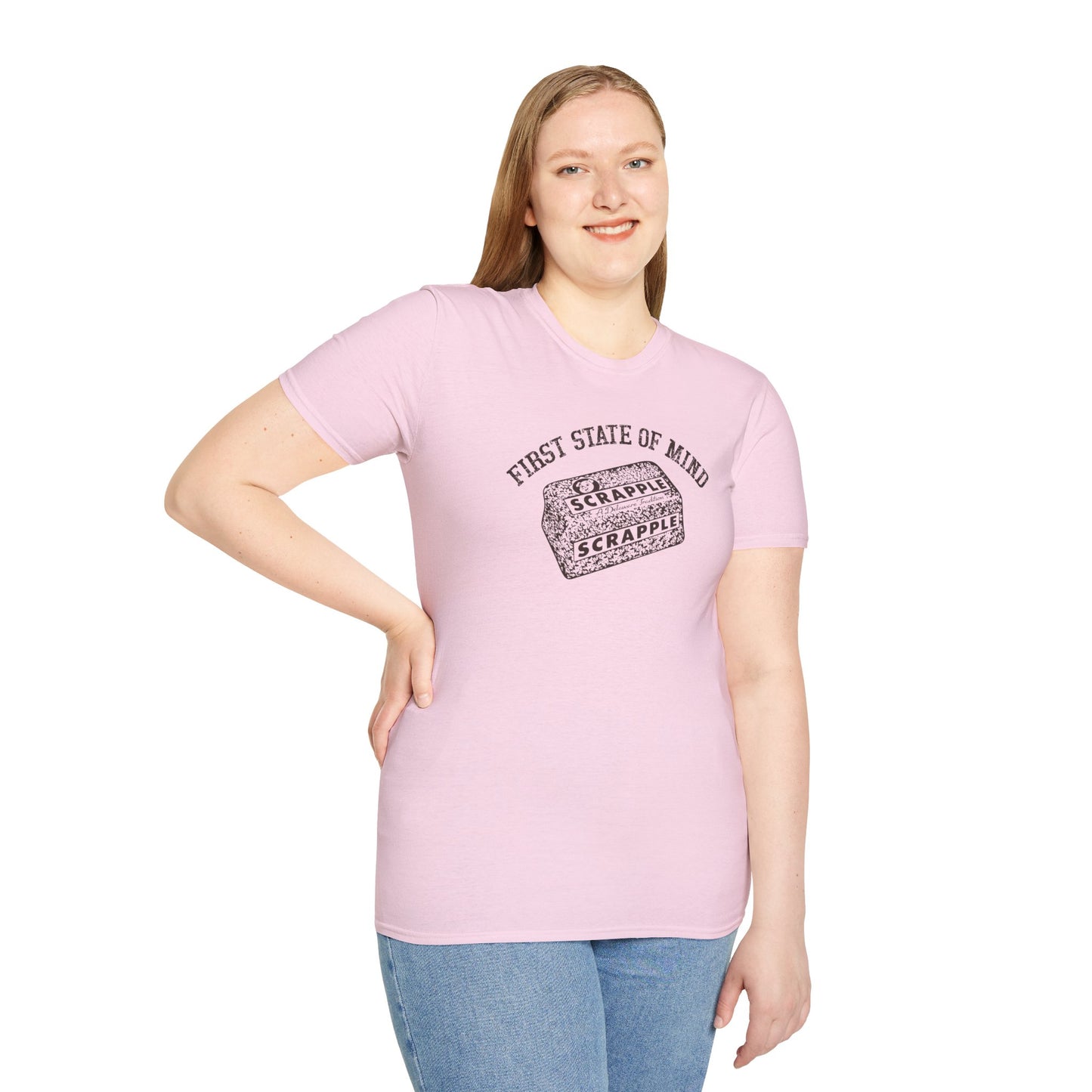 Delaware First State of Mind Scrapple Crew Neck Tee Shirt