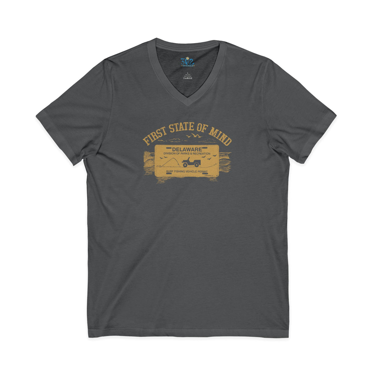 Delaware First State Surf Fishing Unisex V neck