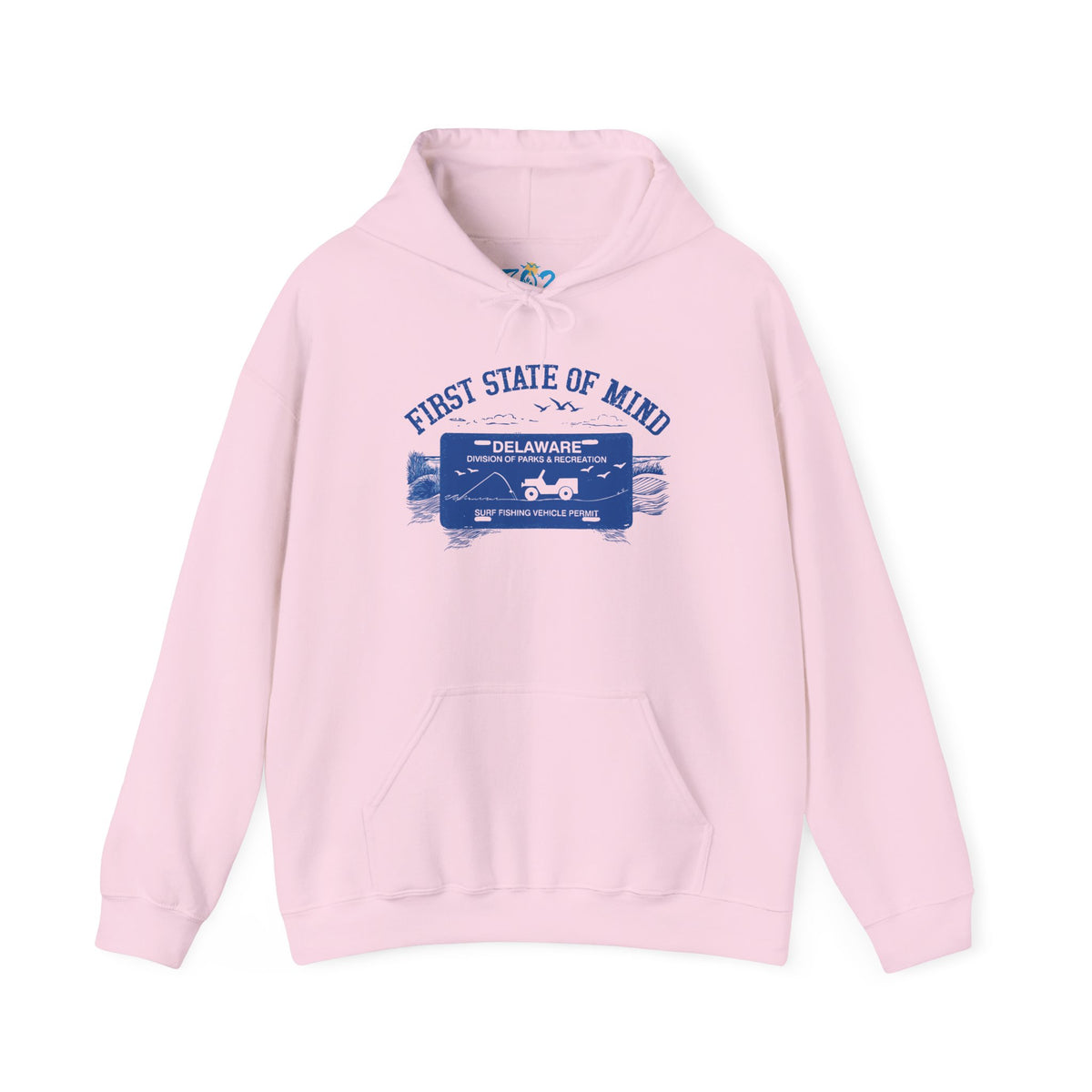 Delaware First State Surf Fishing Hoodie Light Color
