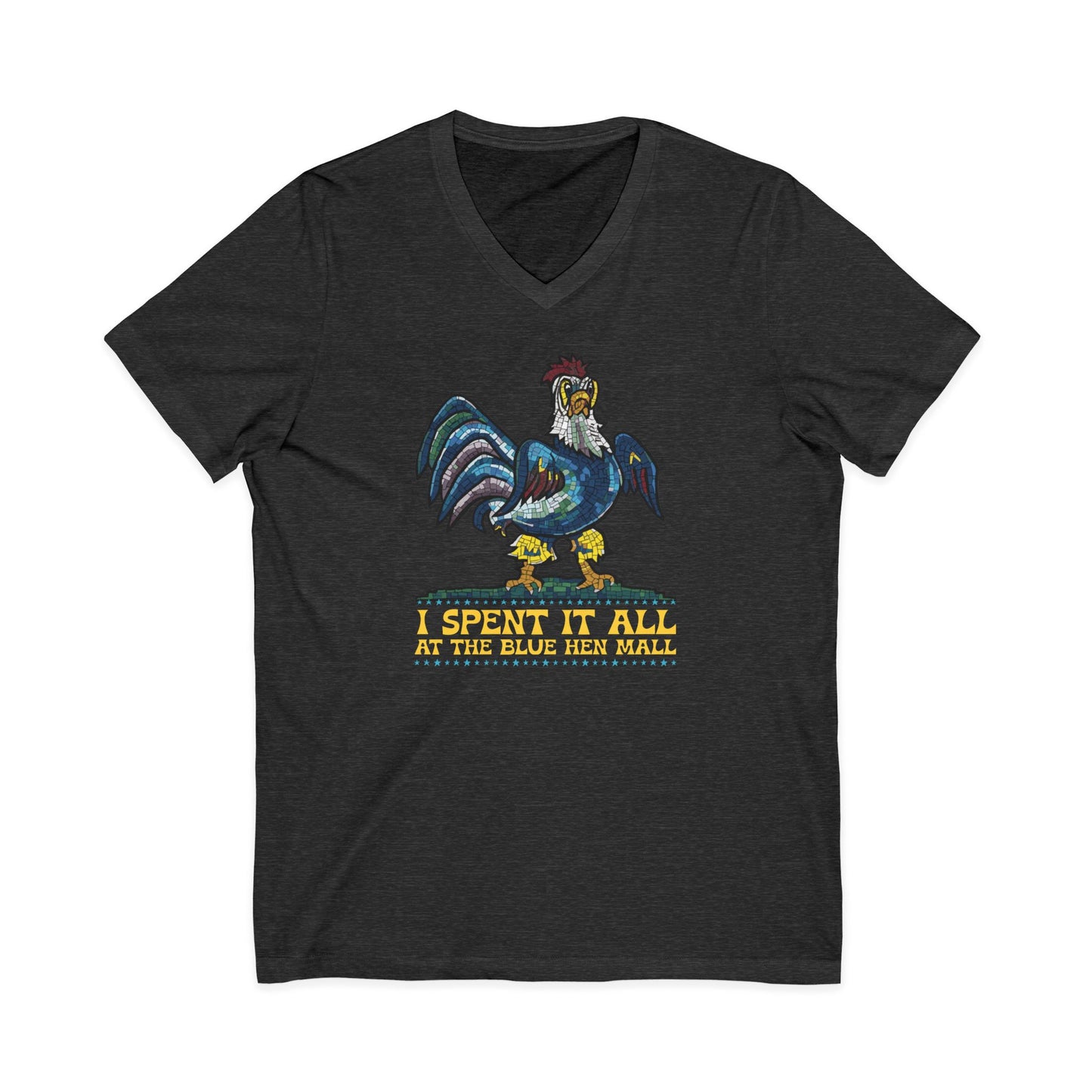 "Spent it All" Delaware Blue Hen Mall V-Neck Tee