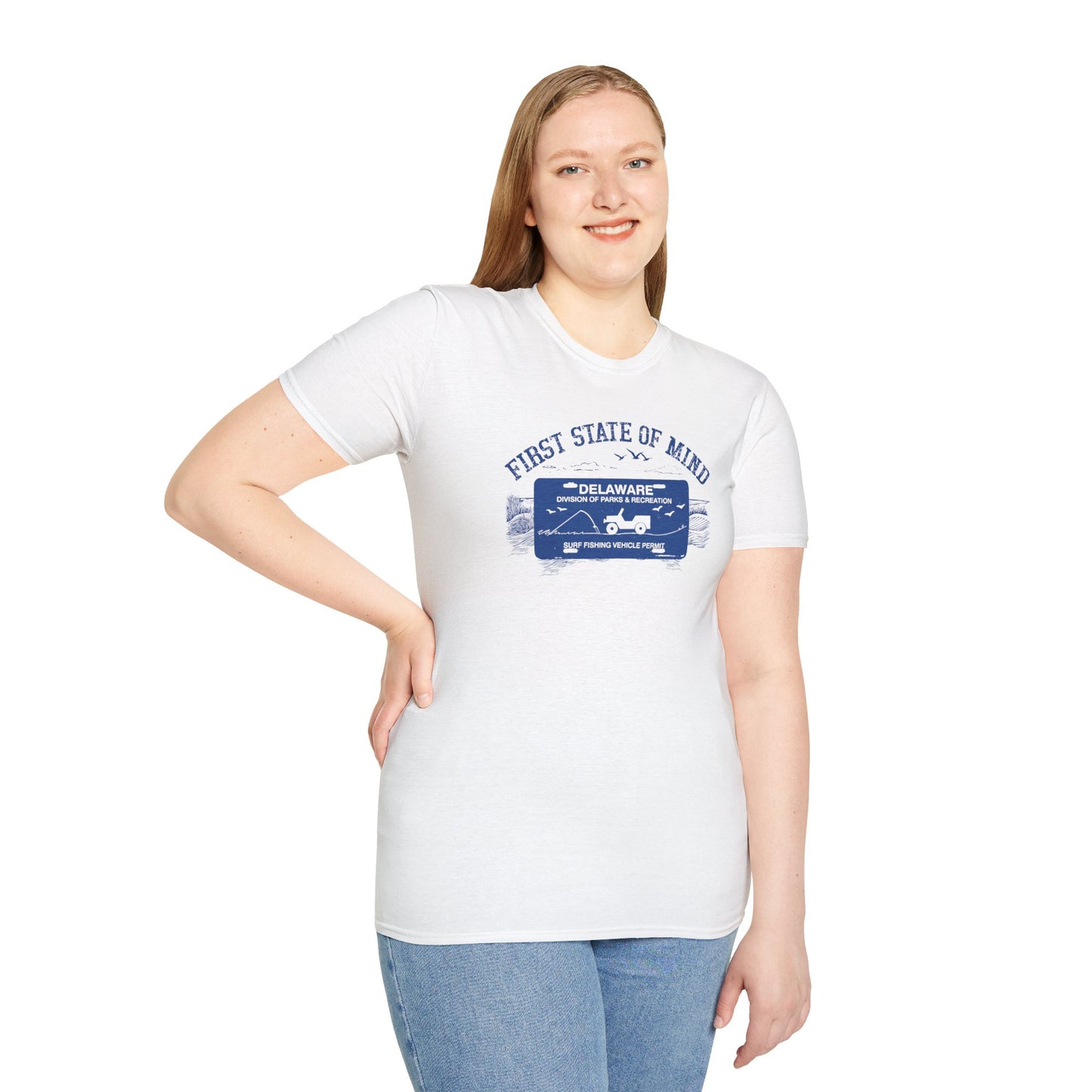 Delaware First State of Mind Surf Fishing Crew Neck Tee