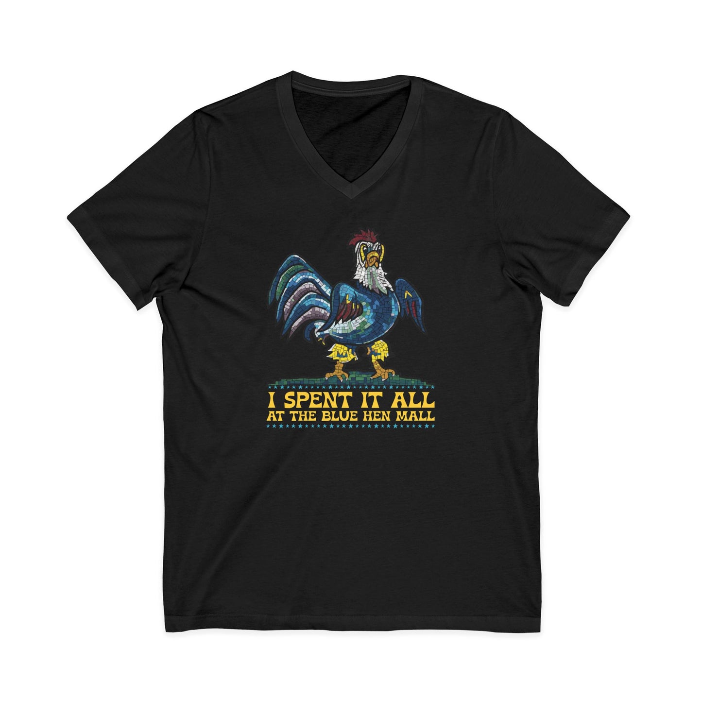 "Spent it All" Delaware Blue Hen Mall V-Neck Tee