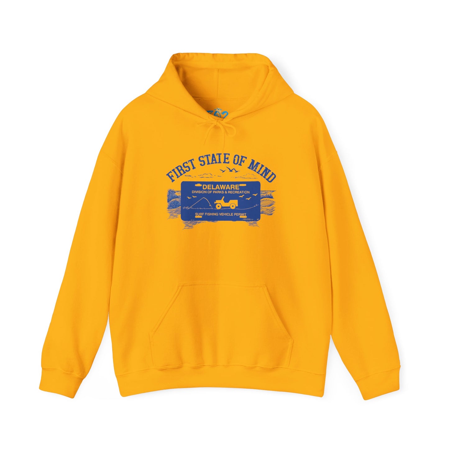 Delaware First State Surf Fishing Hoodie Light Color