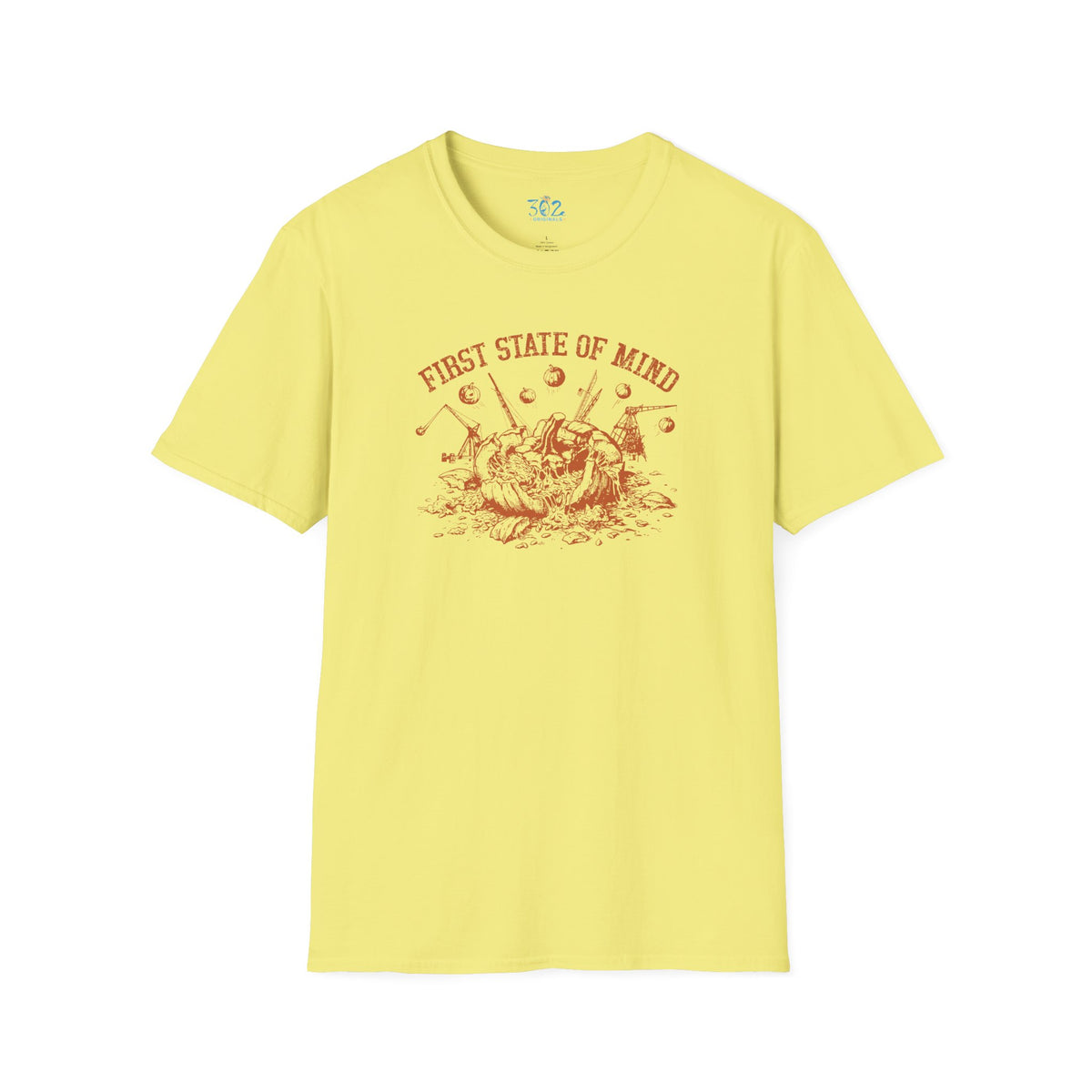 Delaware First State of Mind Pumpkin Chunkin Crew Neck Tee Dark