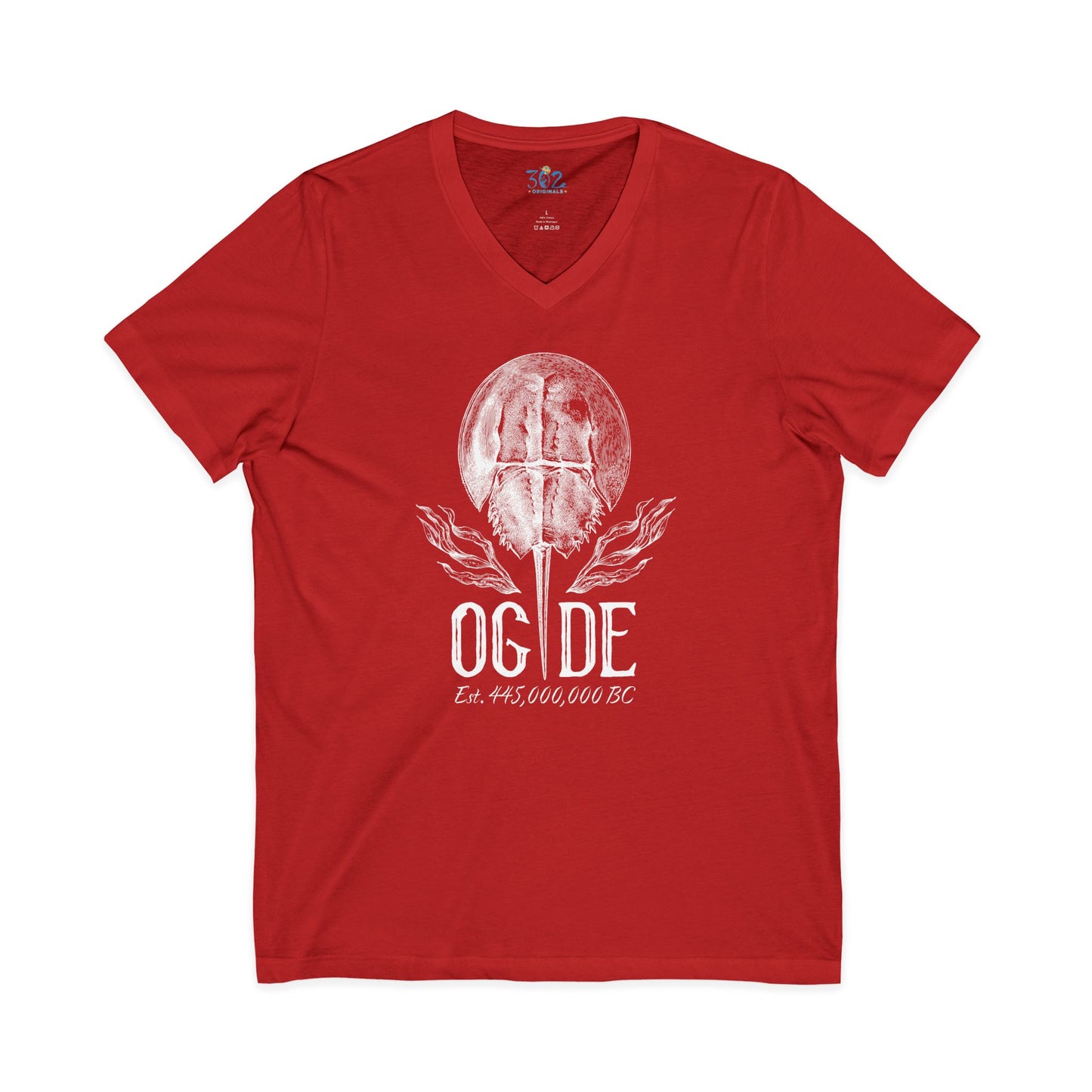 OG DE Horse Shoe Crab V-Neck Tee front