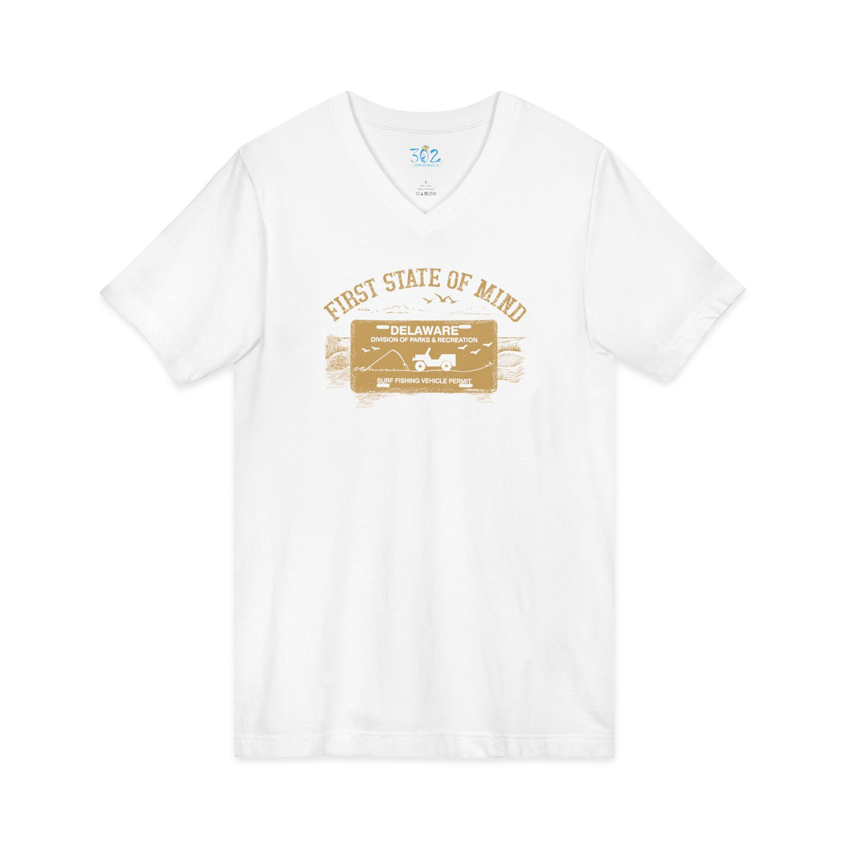 Delaware First State Surf Fishing Unisex V neck