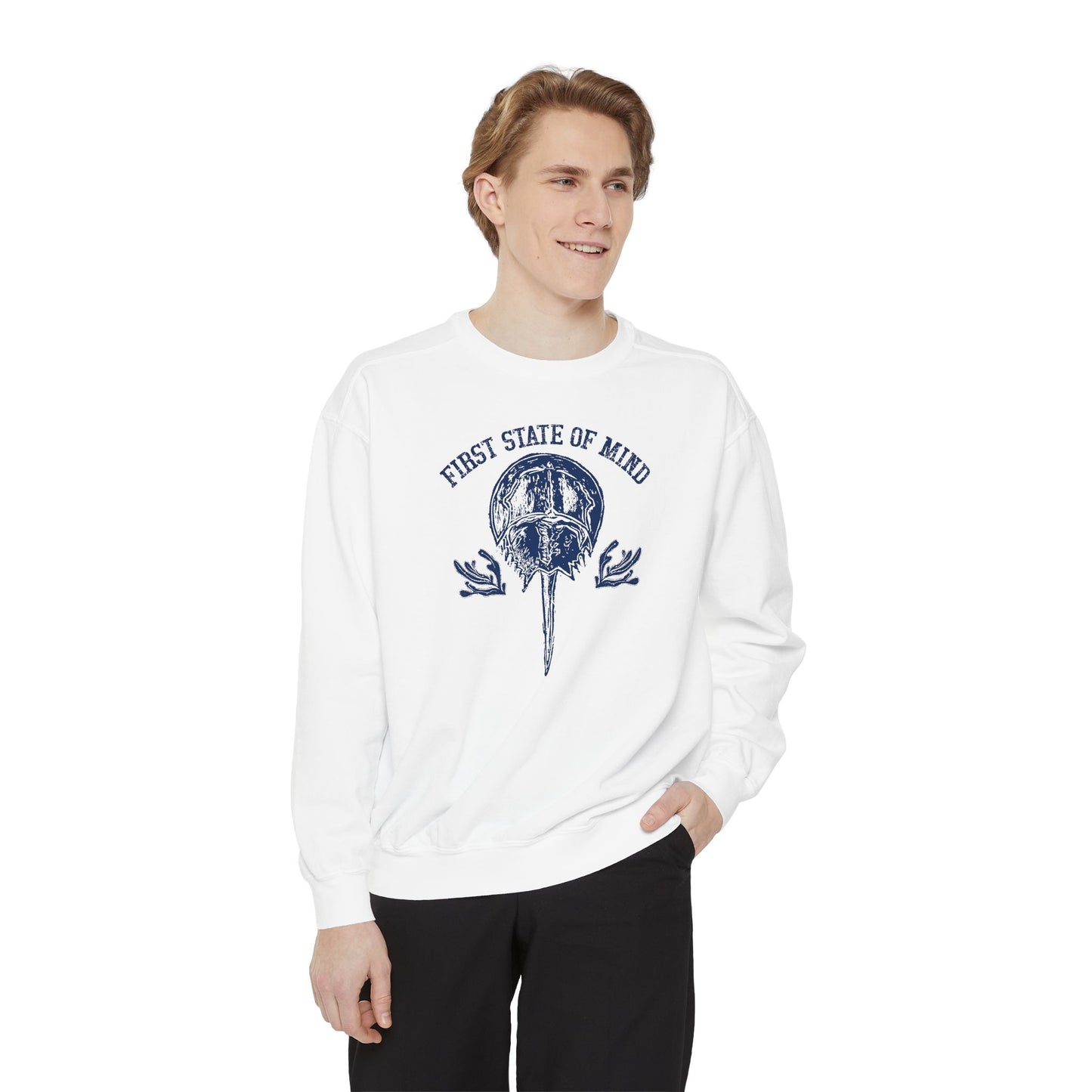 Horse Shoe Crab First State of Mind Unisex Garment-Dyed Sweatshirt