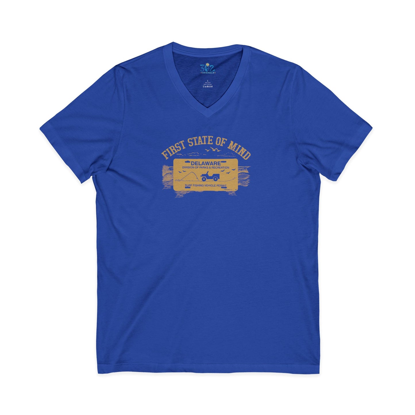 Delaware First State Surf Fishing Unisex V neck