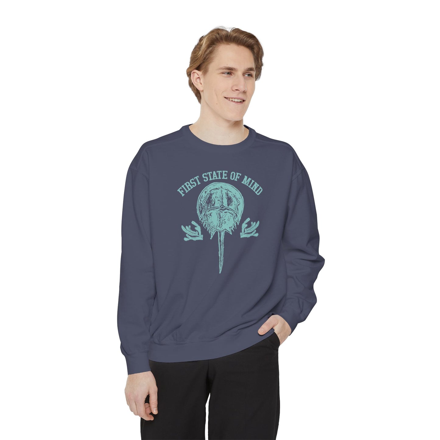 Horse Shoe Crab First State of Mind Unisex Garment-Dyed Sweatshirt
