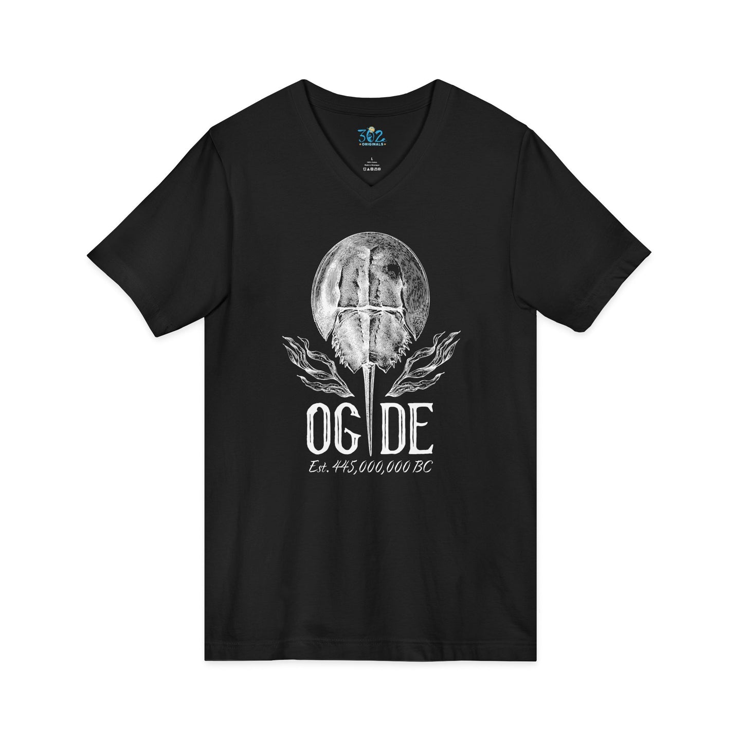 OG DE Horse Shoe Crab V-Neck Tee front