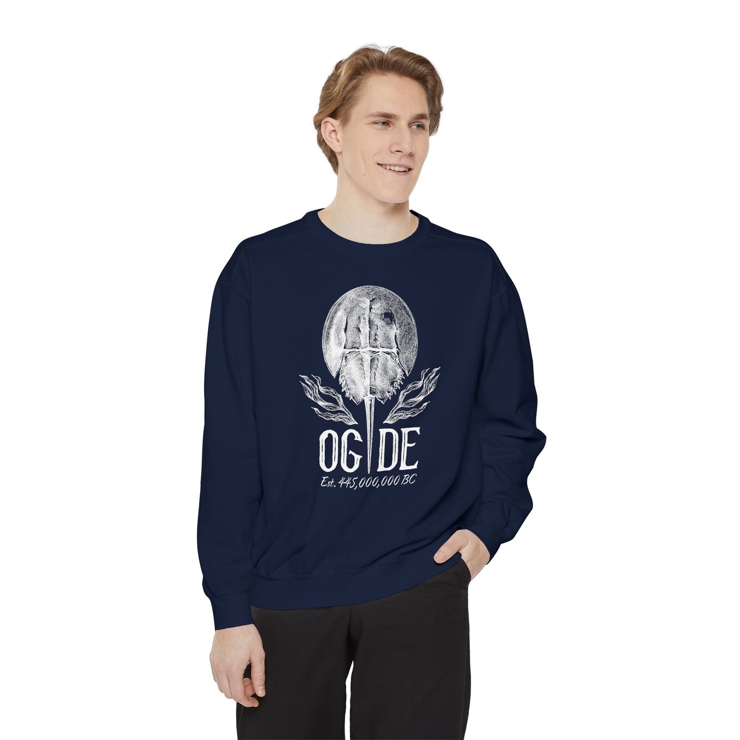 OG DE Delaware Horse Shoe Crab Unisex Garment-Dyed Sweatshirt