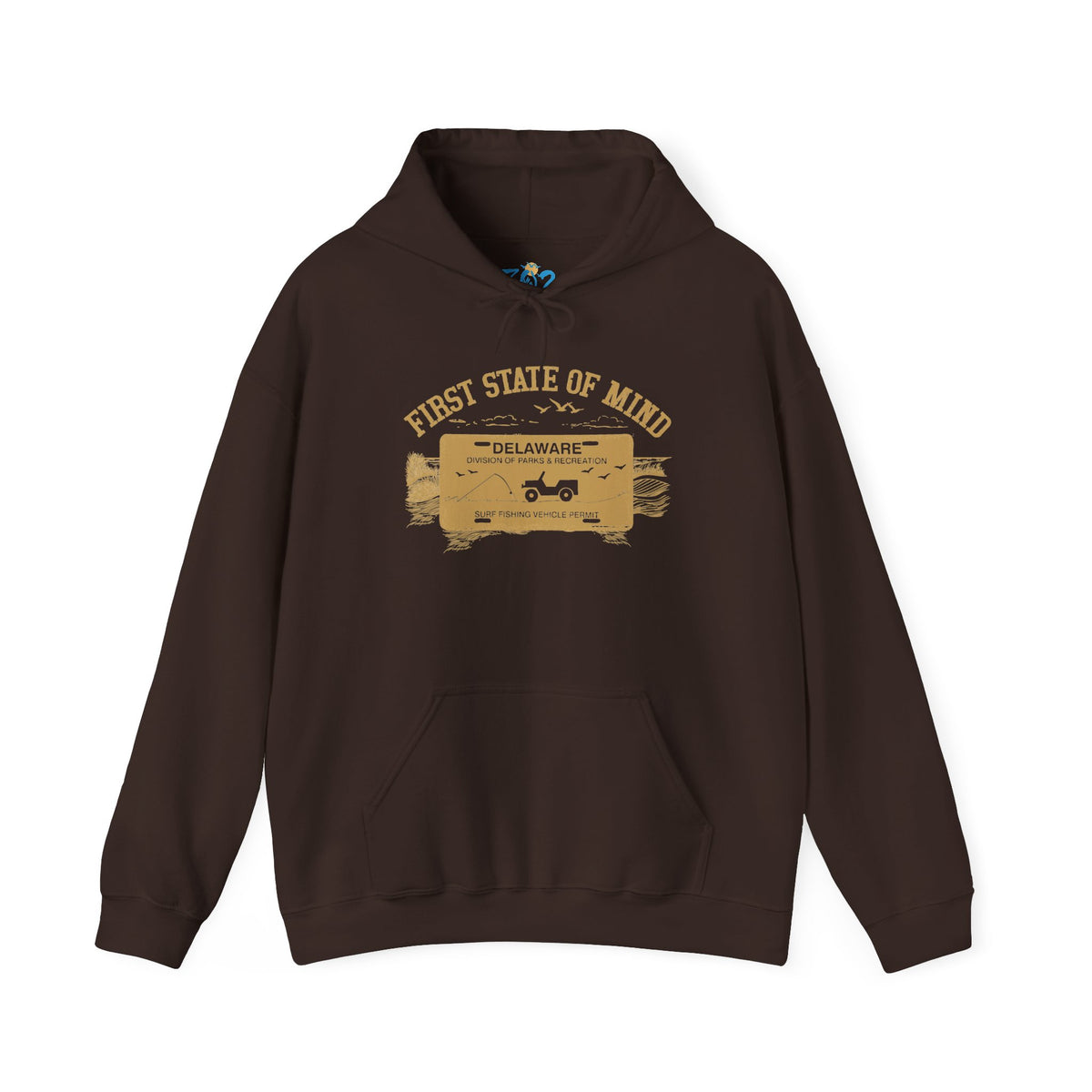 Delaware First State of Mind Surf Fishing Hoodie Dark