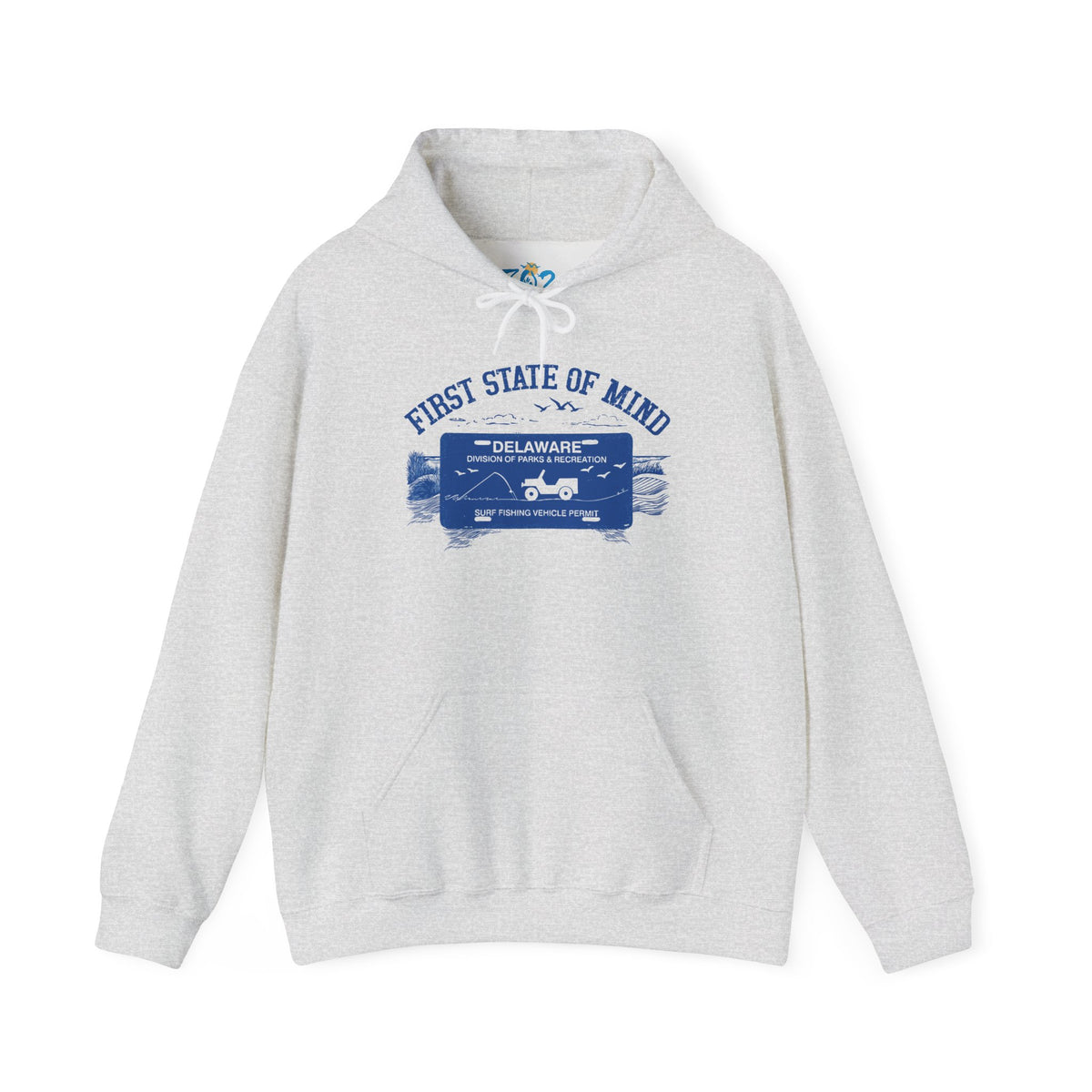 Delaware First State Surf Fishing Hoodie Light Color