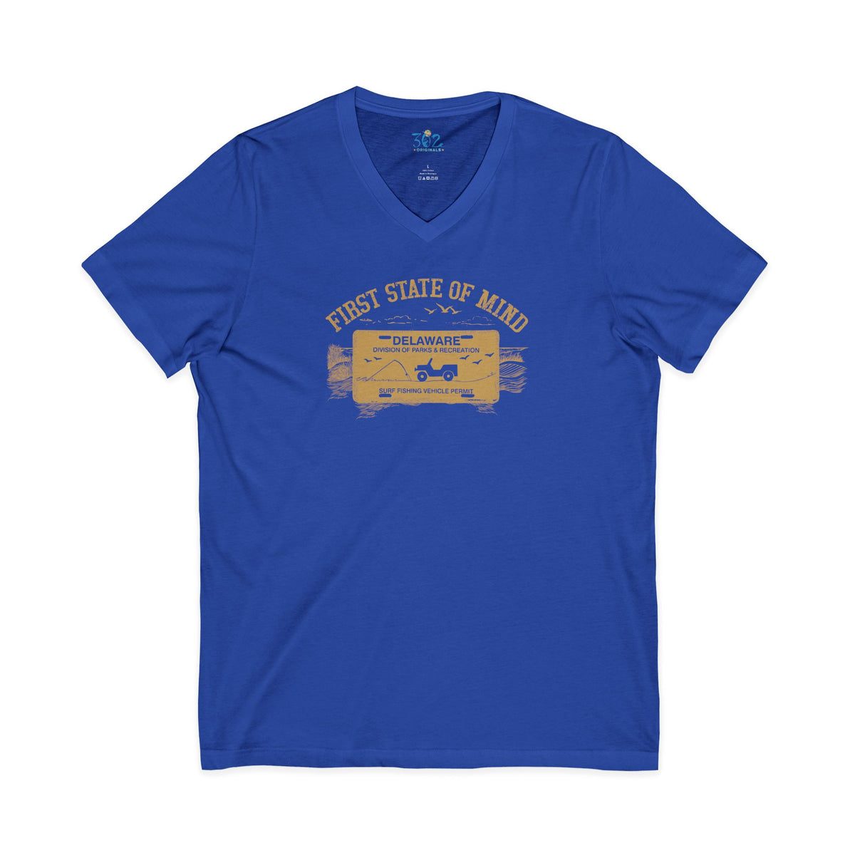 Delaware First State Surf Fishing Unisex V neck