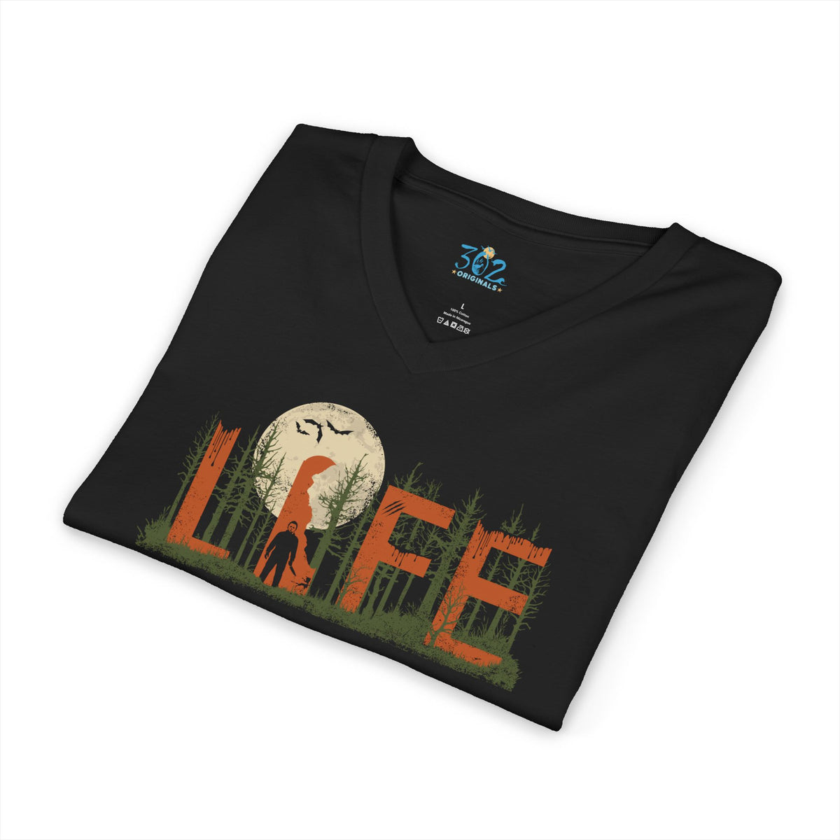Delaware Slasher in the Woods LIFE V neck T | First State of Mind