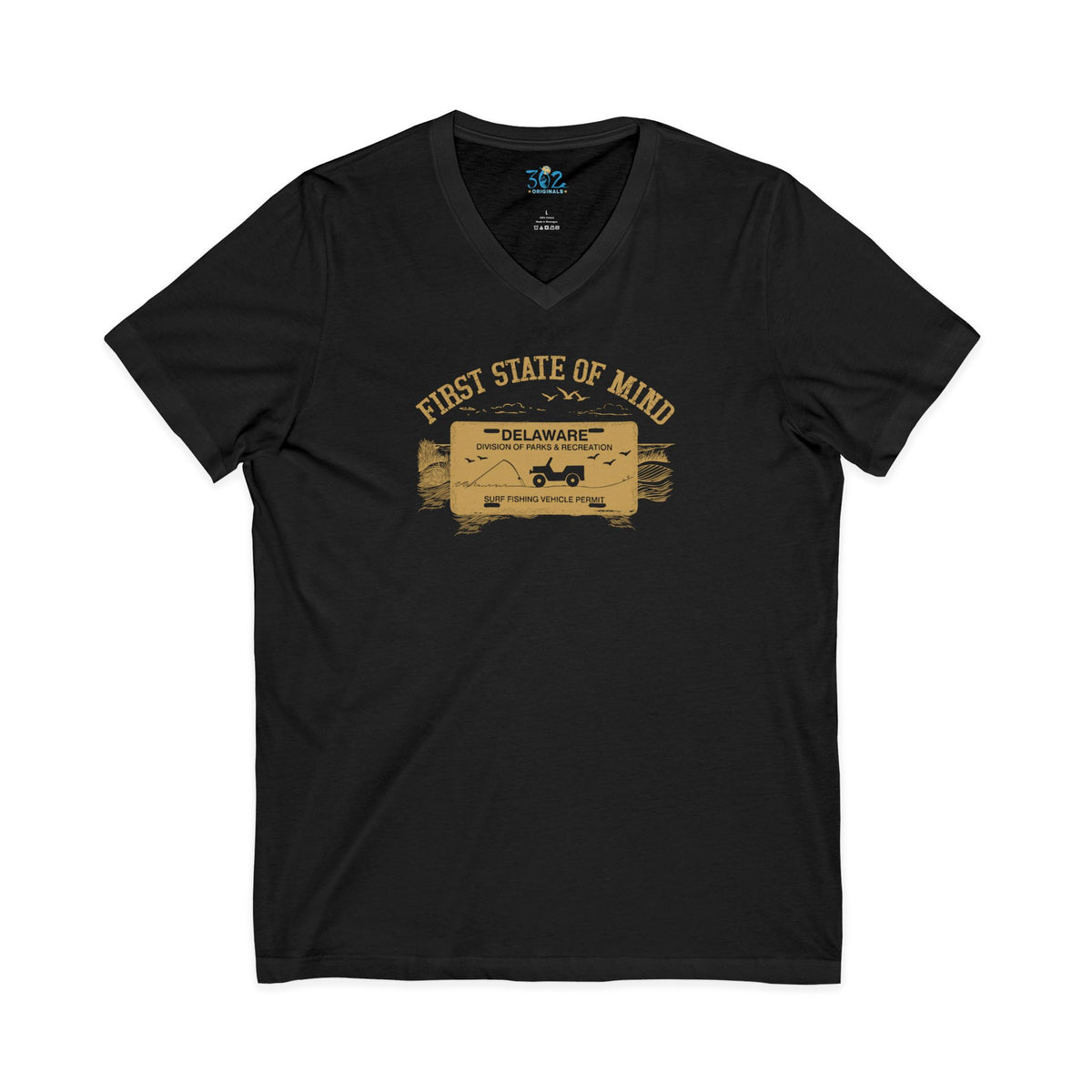 Delaware First State Surf Fishing Unisex V neck
