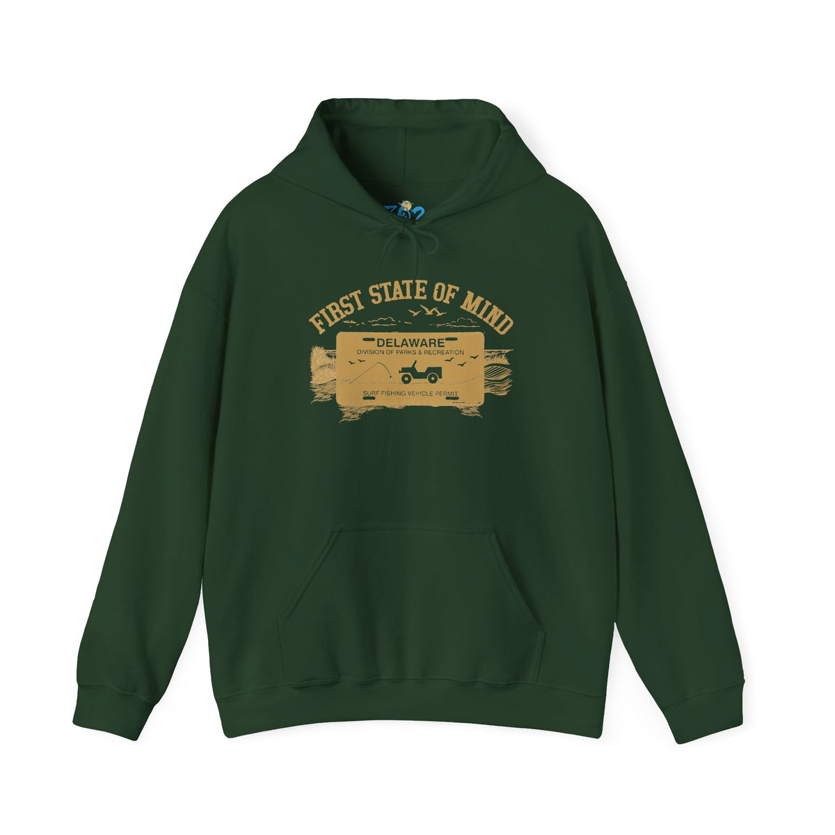 Delaware First State of Mind Surf Fishing Hoodie Dark