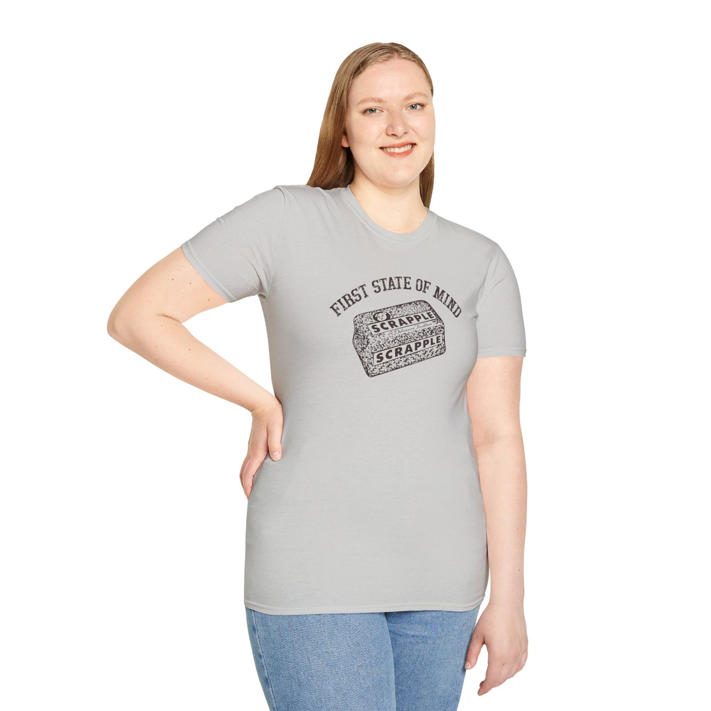 Delaware First State of Mind Scrapple Crew Neck Tee Shirt