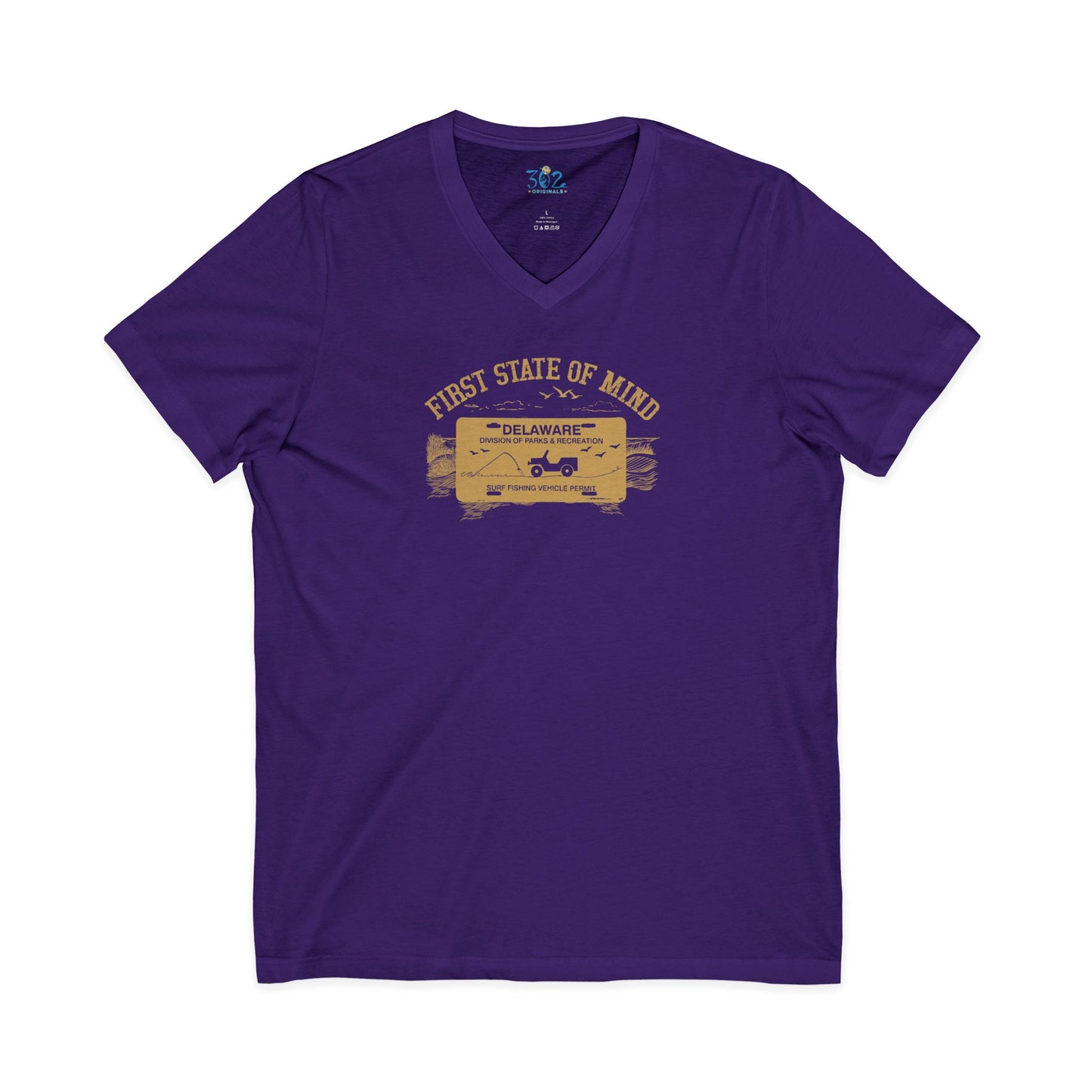 Delaware First State Surf Fishing Unisex V neck